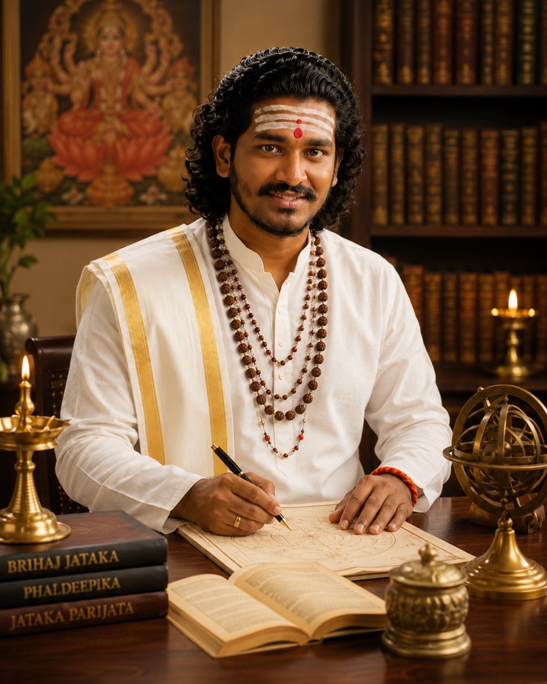 Astro Siddhi Guruji preparing a birth chart